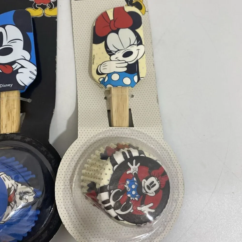 Lot (3) Mickey Minnie Mouse Silicone Baking Spatulas & 24pc Cupcake Liners Sets - Picture 4 of 6